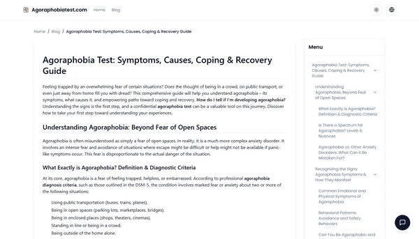 Agoraphobia Test: Symptoms, Causes, Coping & Recovery Guide