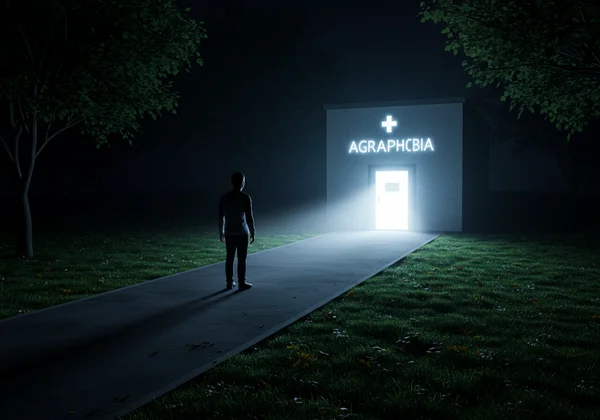 Person taking first step towards agoraphobia diagnosis