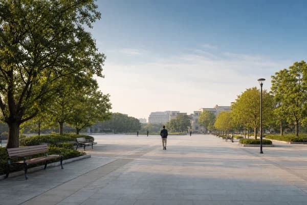 Calm view of open public space