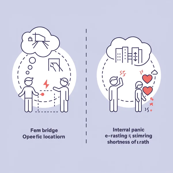 Diagram showing difference: fear of place vs. fear of panic.